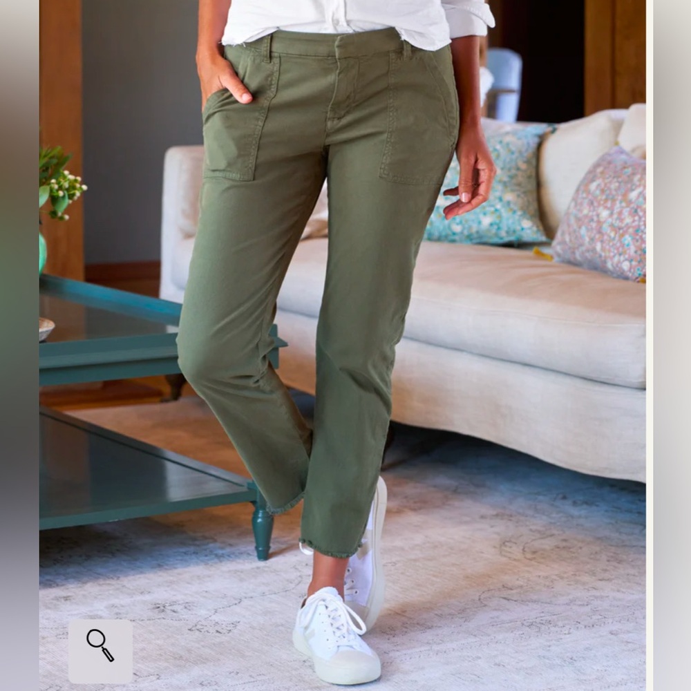 Frank & Eileen Olive Green Casual Utility Pants